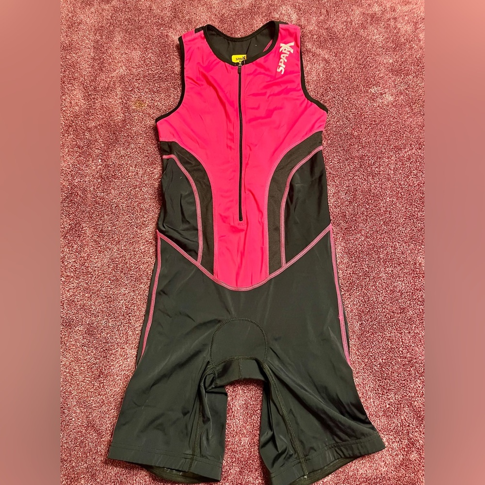 Sparx Pink and Black Triathlon Suit, women’s medium